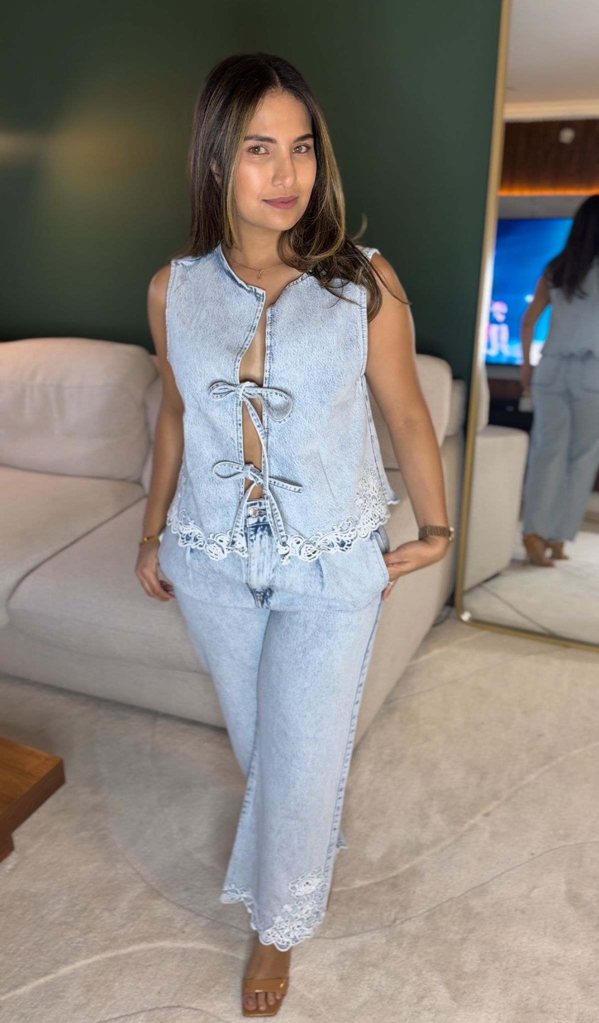 Set flowers DENIM